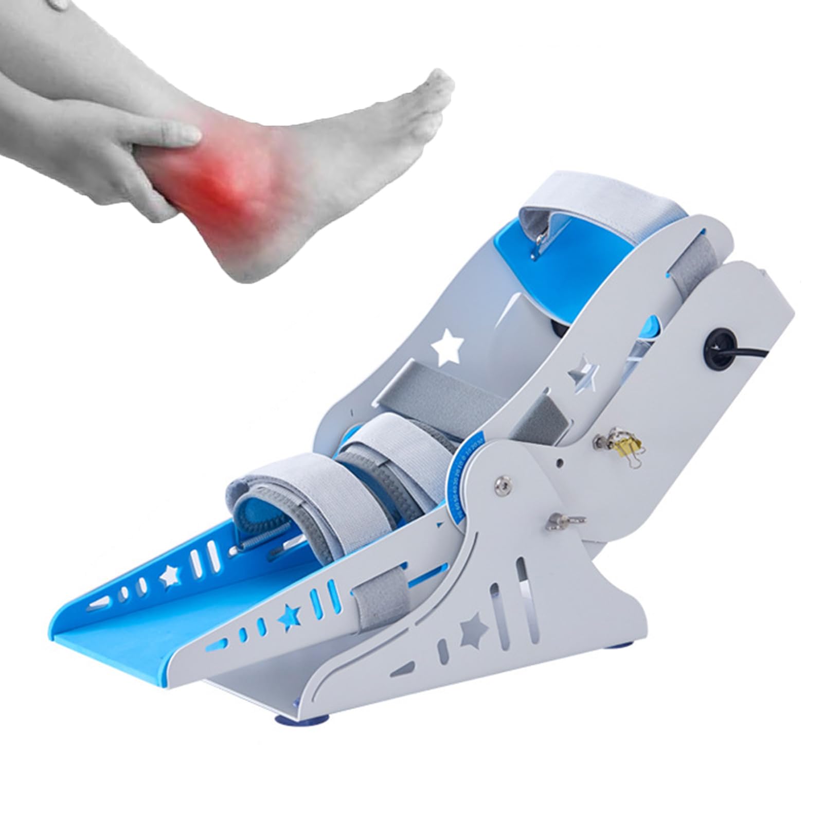 Entrenador eléctrico de rehabilitación de pies con control remoto, modos manual/automáticos, ángulo ajustable para recuperación de accidentes cerebrovasculares, uso sentado o acostado