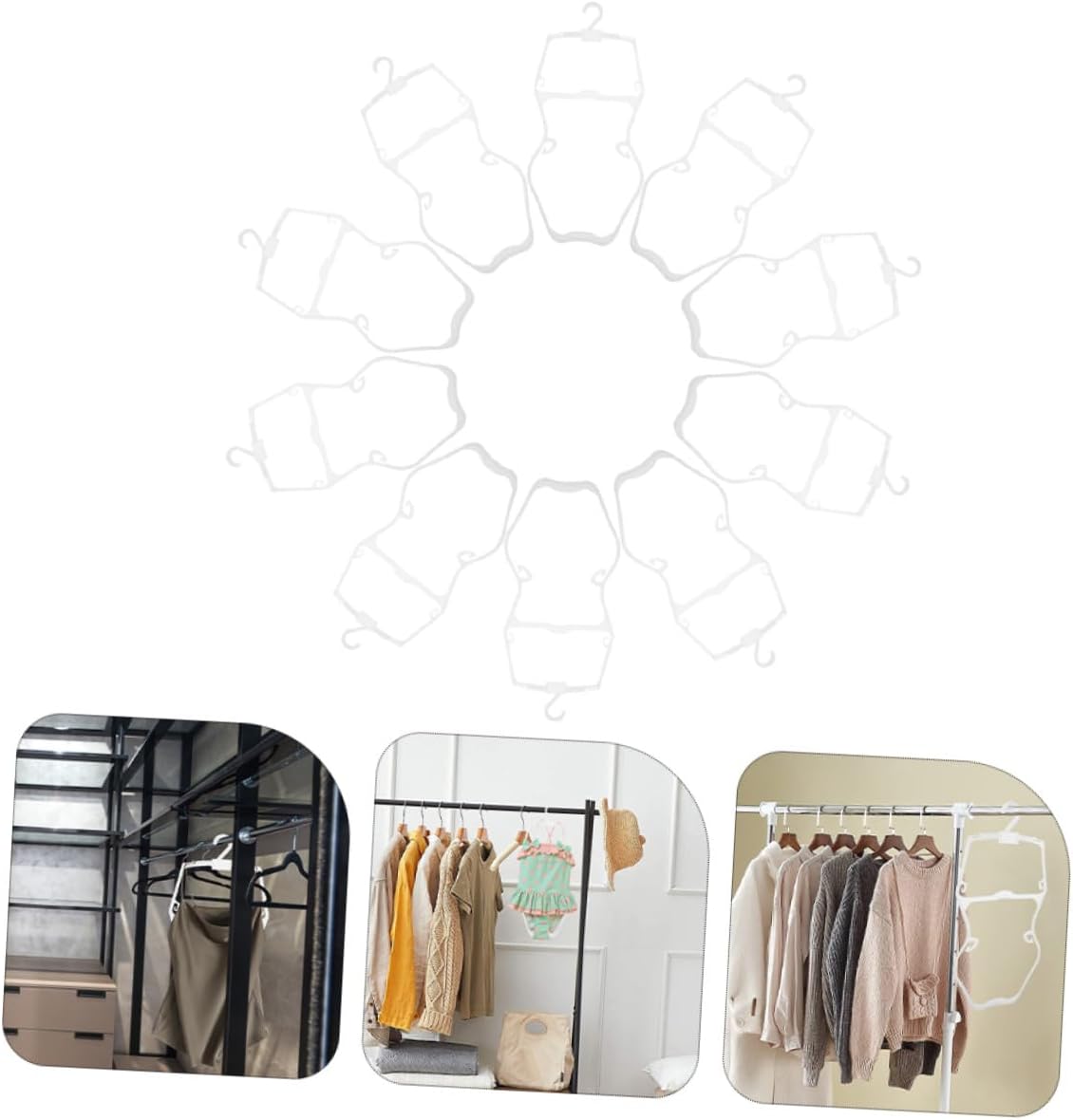Clothes Hangers 10pcs Swimsuit Organizer Plastic White Clothing Hangers for Nursery Closet and Bikini Display