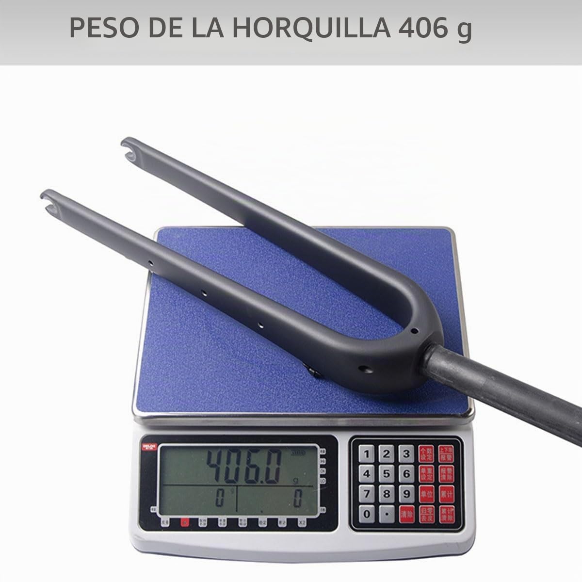 Horquilla rígida de Fibra de Carbono Bicicleta de Carretera Gravel 700C, QR 9 x 100 mm, Tubo Recto/cónico de 1-1/8", 28,6 mm, Delantera rígida para neumáticos 55C, fre