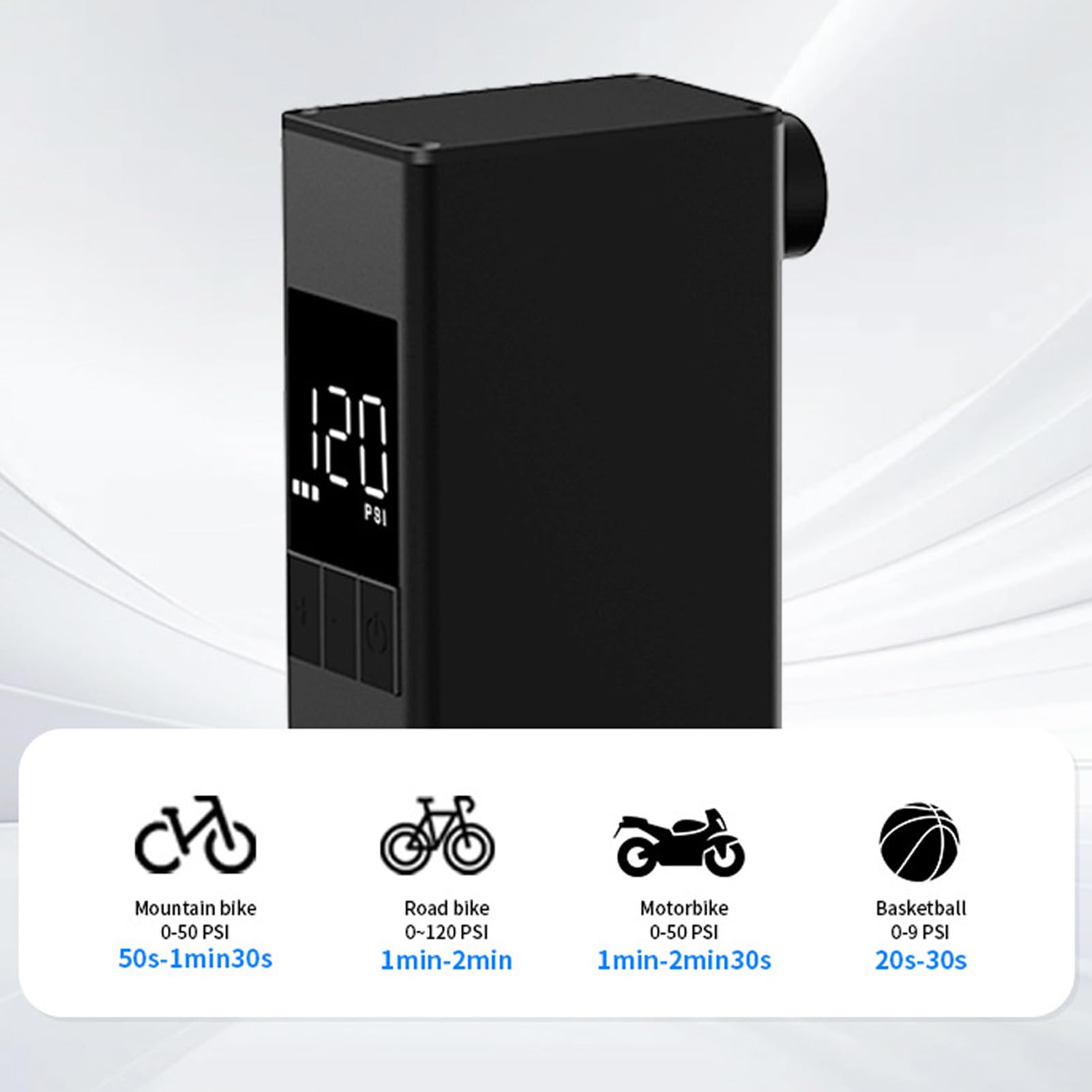 Mini elektryczna pompka rowerowa z cyfrowym manometrem, szybkie ładowanie, ekran LED 120 PSI, elektryczna pompka rowerowa, przenośne pompy rowerowe do rowerów