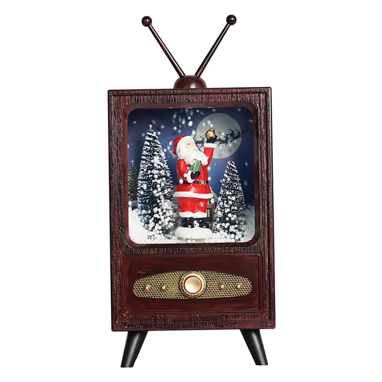 Téléviseur musical rétro Alipis ornement de table pour une ambiance de Noël