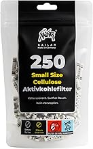 KAiLAR 250 WHITE Cellulose Aktivkohlefilter Slim (6 mm) mit veganer Aktivkohle aus Kokosnussschalen | Für ein schadstoffärmeres und sanftes Raucherlebnis ohne zu verstopfen (Kälteresistenz)