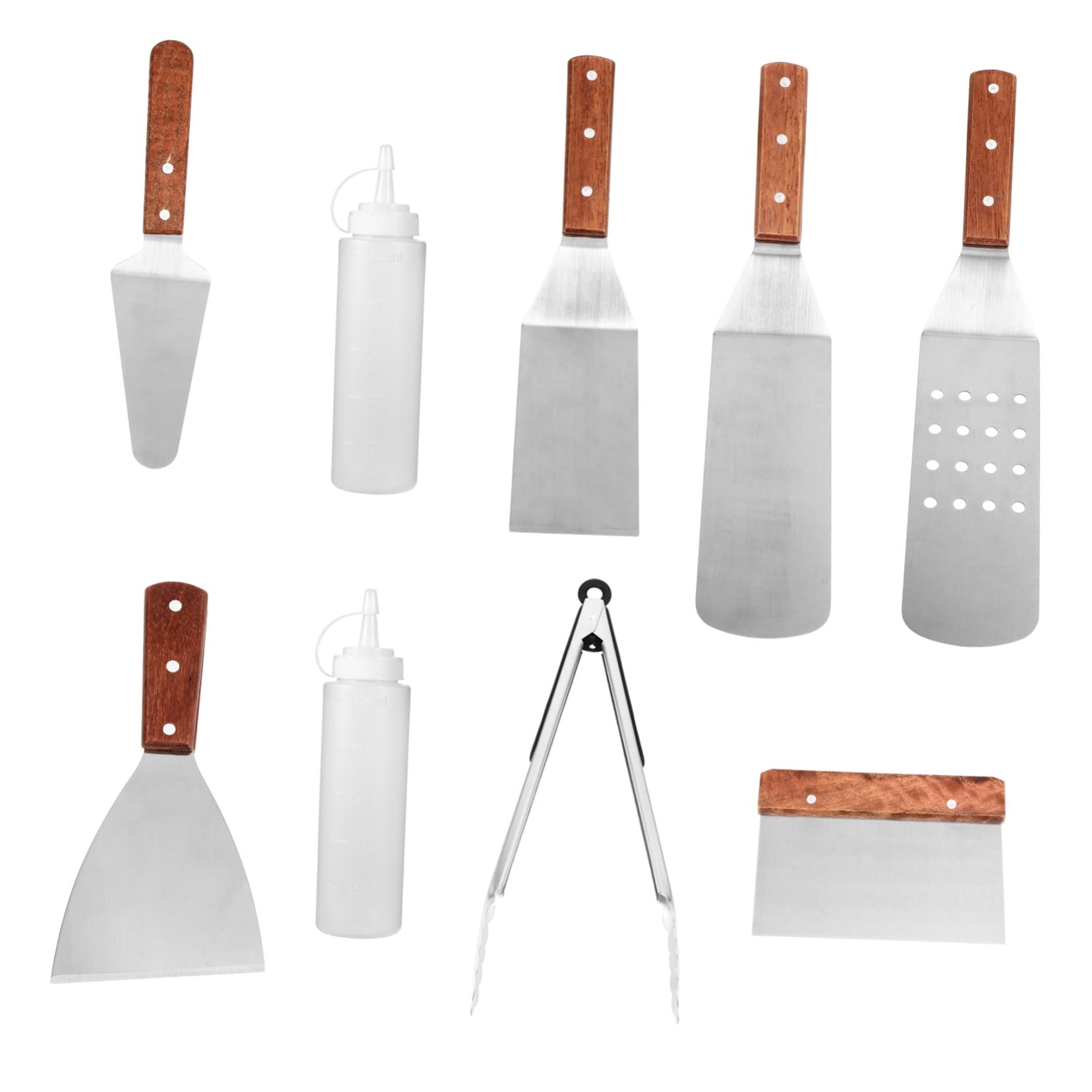 SHINEOFI Edelstahl-grillwerkzeug-Set mit Holzgriffen Grillbesteck für Outdoor-Grillen und Kochen zu Hause Inklusive Grillschaufeln und Zubehör