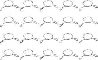 uxcell Fuel Line Hose Clips, 20pcs 12mm ID Fit 13.5-14mm OD Hose 304 Stainless Steel Water Pipe Air Tubing Spring Hose Clamps for Motorcycle Scooter