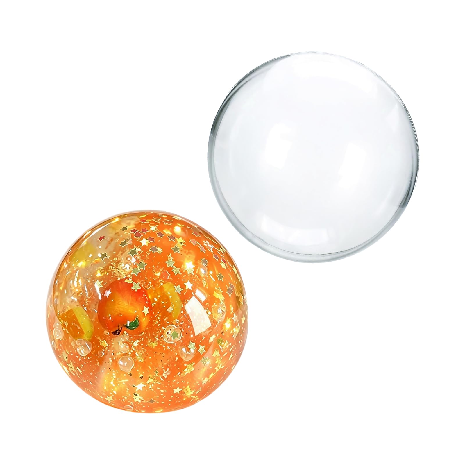 Coconut Oil Squishy,6cm Glitter Stress Ball,Transparent Squeeze Fidget Toys