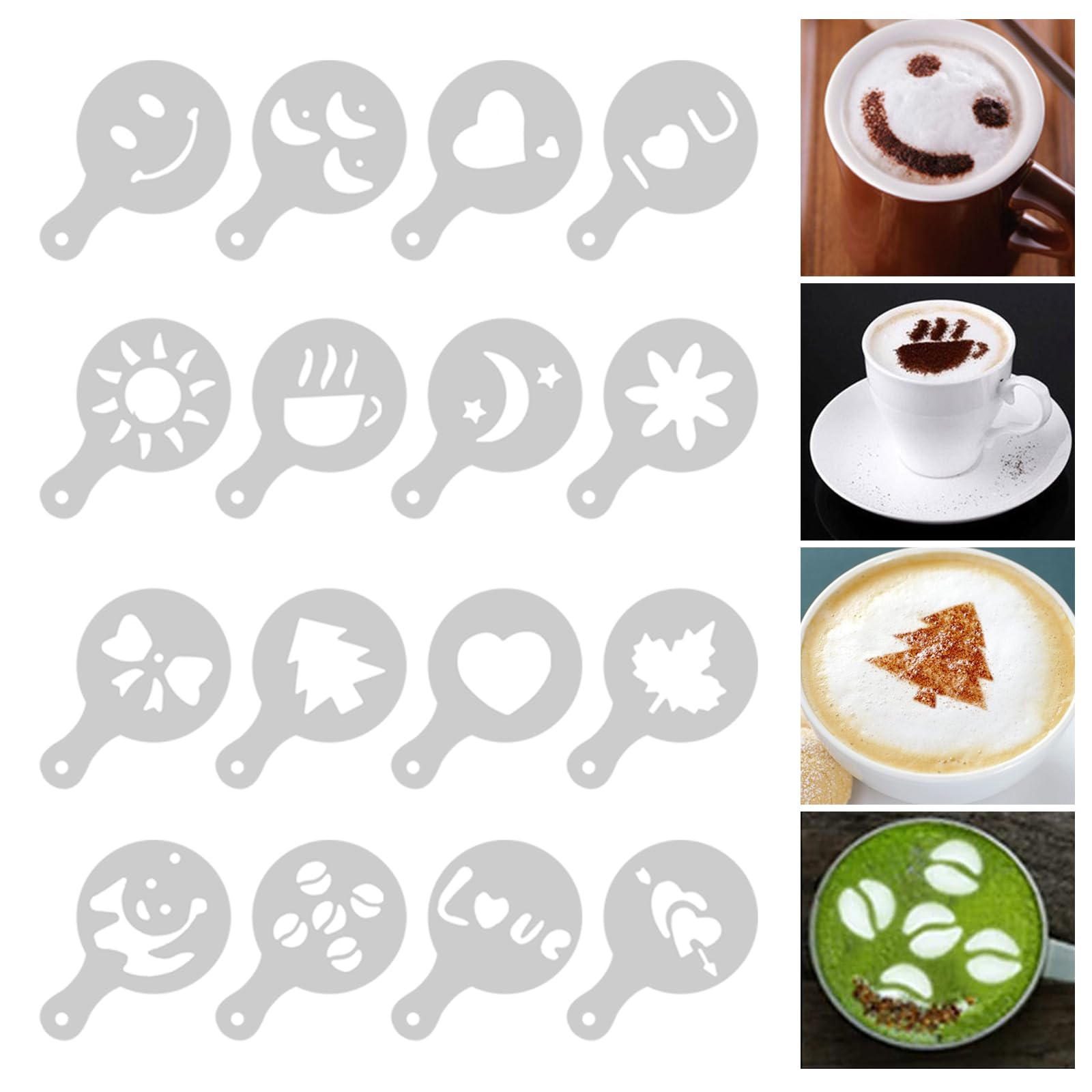 Bricco Latte Art In Acciaio Inox 350ml - Per Cappuccino E Schiuma Latte Con Stencil E Accessori | Professionale Per Barista