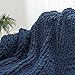 Chunky Knit Chenille Yarn for Hand Knitting Blankets, Super Soft Big Jumbo Blanket Yarn (Navy)