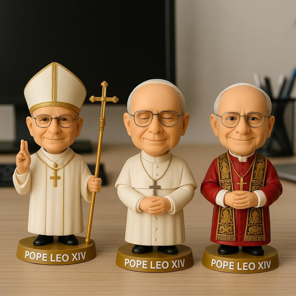 LEMONSODA Pope Leo XIV Bobblehead - 8 Inch Collectible Figure - Catholic Gift, Religious Decor, Funny Desk Accessory (Mitre) - Image 6