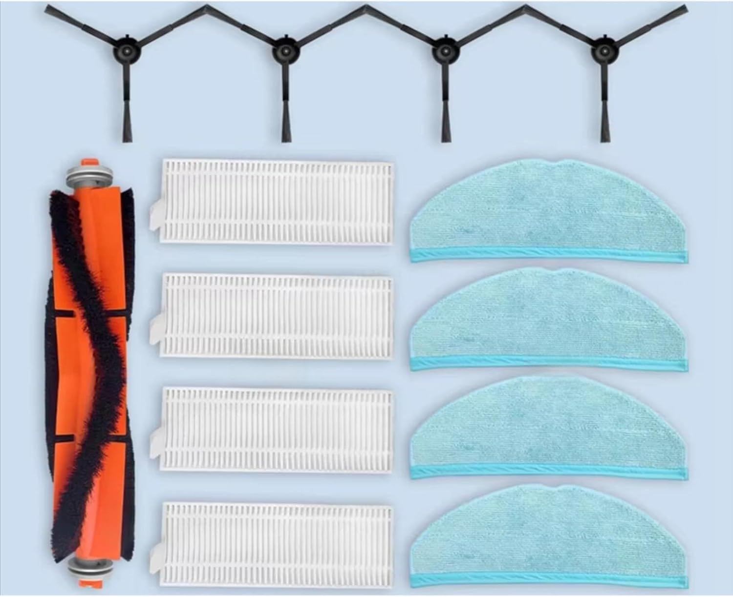 Replacement Parts Filter Main Side Brush Mop Cloth Accessories for Homerun Serie 7000 XU7100/01 XU7100/02(As Shown)