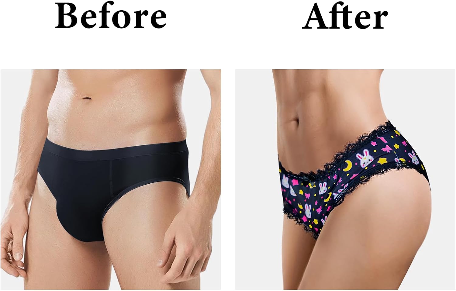 Littleforbig Unisex Hipster Lace Briefs Cheeky Usagi Panties Silky Shaping Briefs for Crossdressers Transgender - Image 2