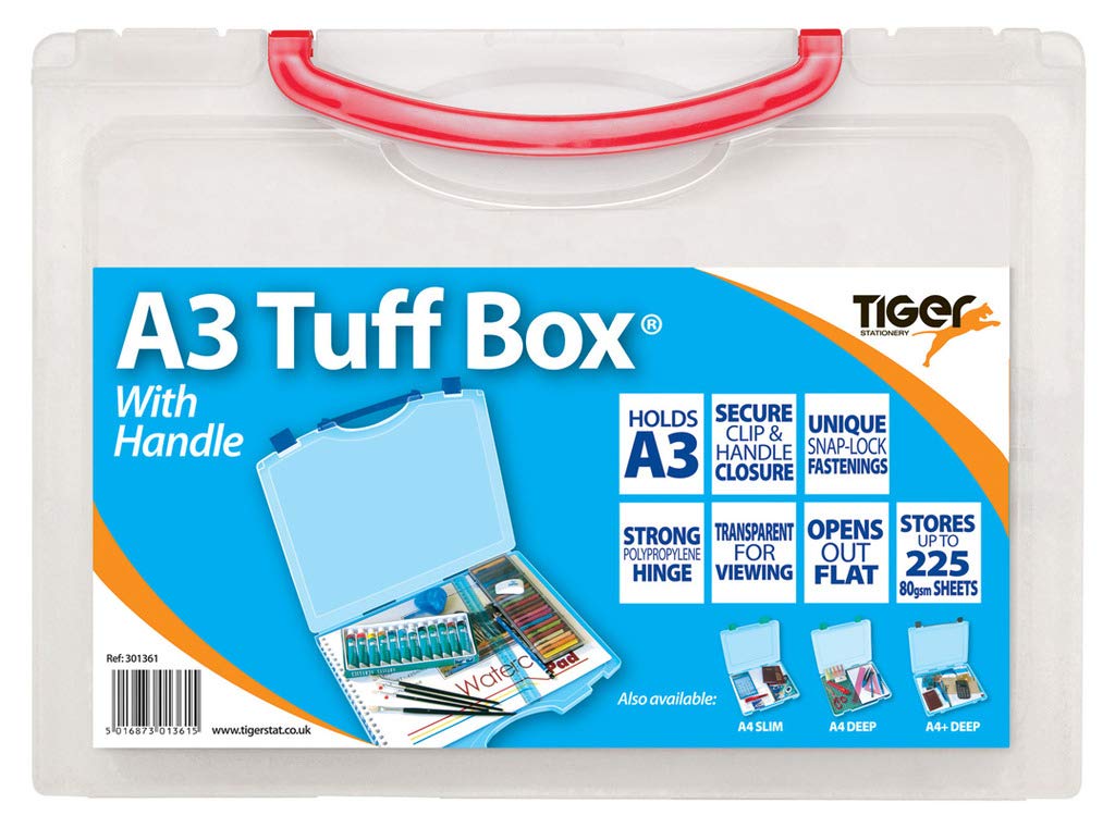 A3 Deep Clear Tuff Storage Box Multi-Purpose Organiser Utility File + HanDLe
