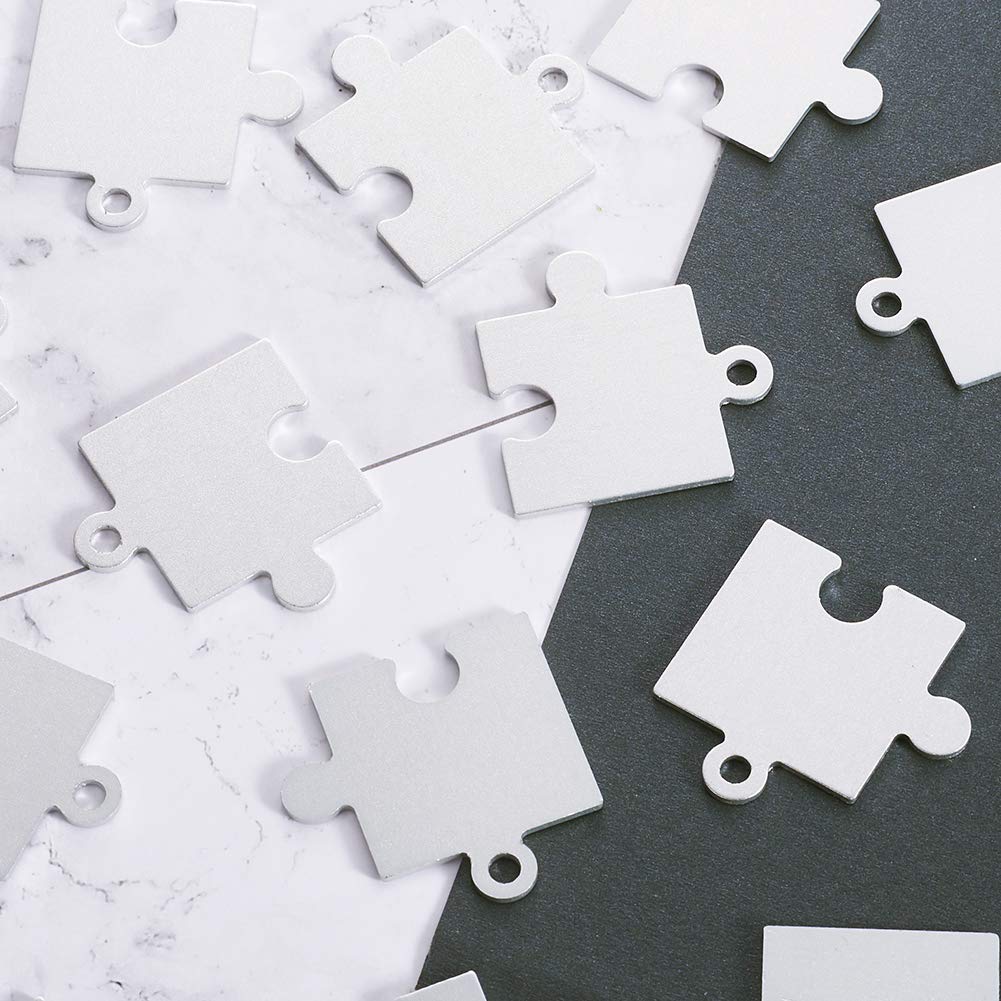 200 Ciondoli Puzzle Con Cuore In Ottone - Pendenti Per Gioielli E Consapevolezza Autistica - Foto 5