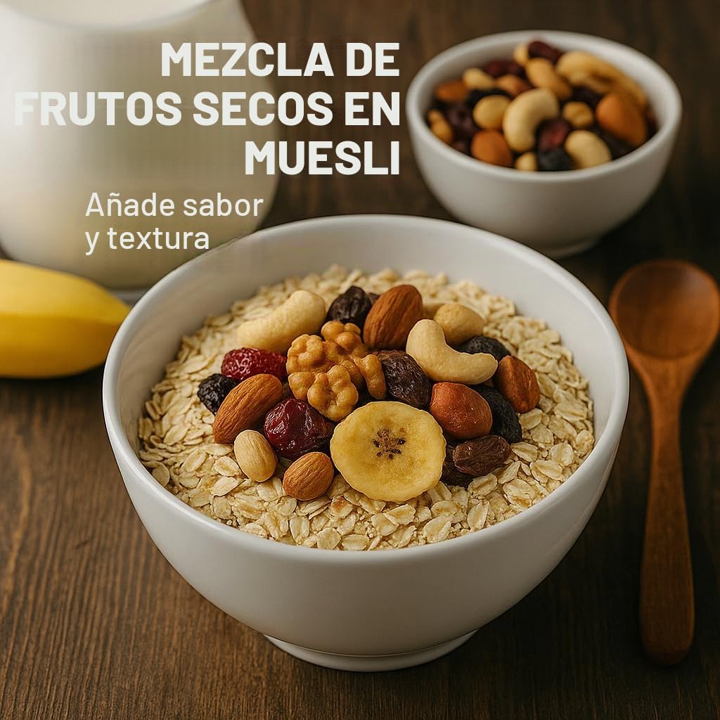 GiDeli Comida para estudiantes, 20 kg, en cubo, mezcla de frutas con cacahuetes, anacardos, avellanas, almendras, nueces, pasas, arándanos y chips de plátano, sin aditivos