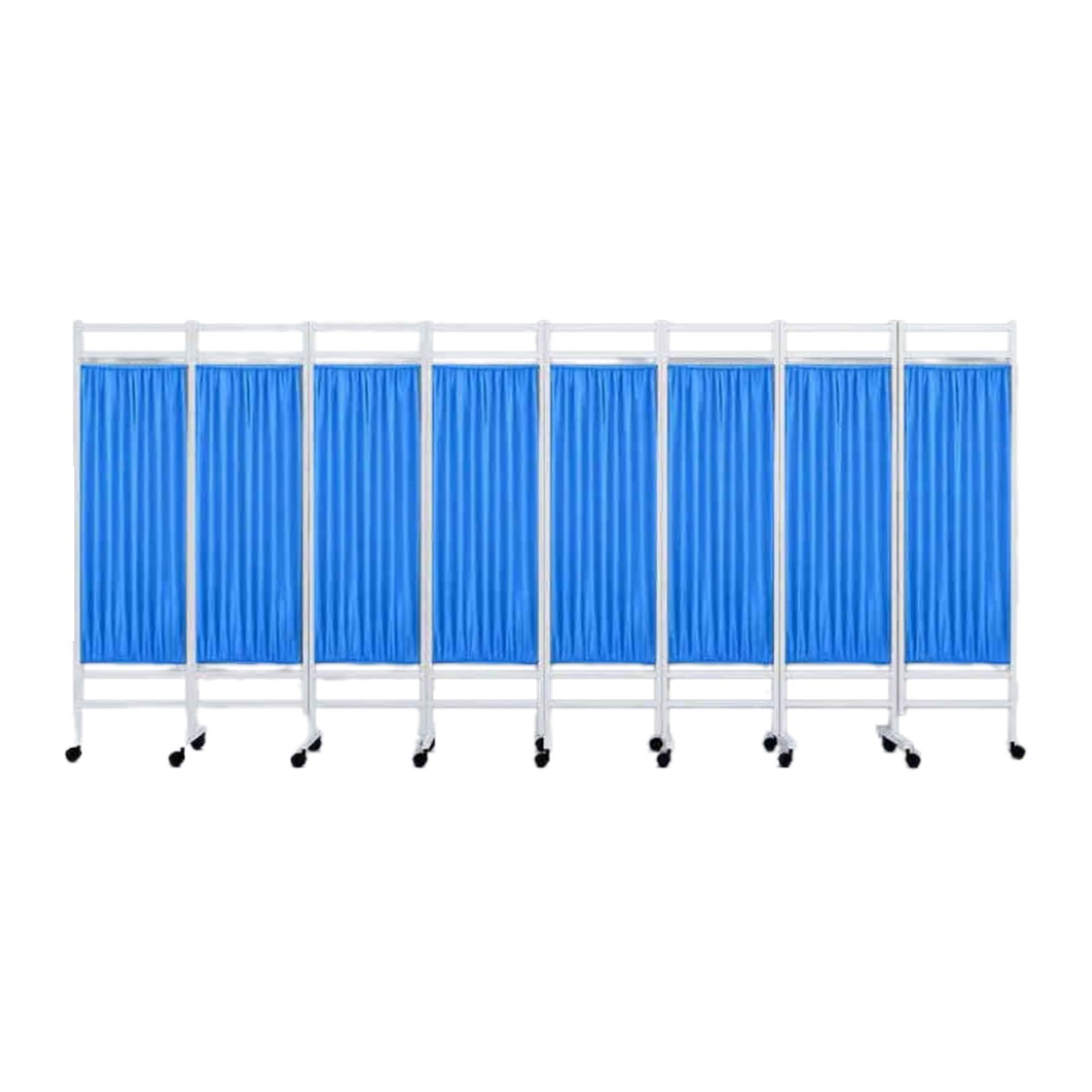 Paravent médical mobile à 8 panneaux séparateur de pièce roulant 180x50cm