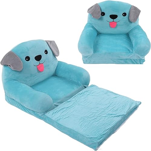 Miniatura 8 de TOPINCN Sofá plegable para niños, sofá cama plegable de dibujos animados para niños, sofá cama plegable 2 en 1 y mini silla reclinable, sofá suave
