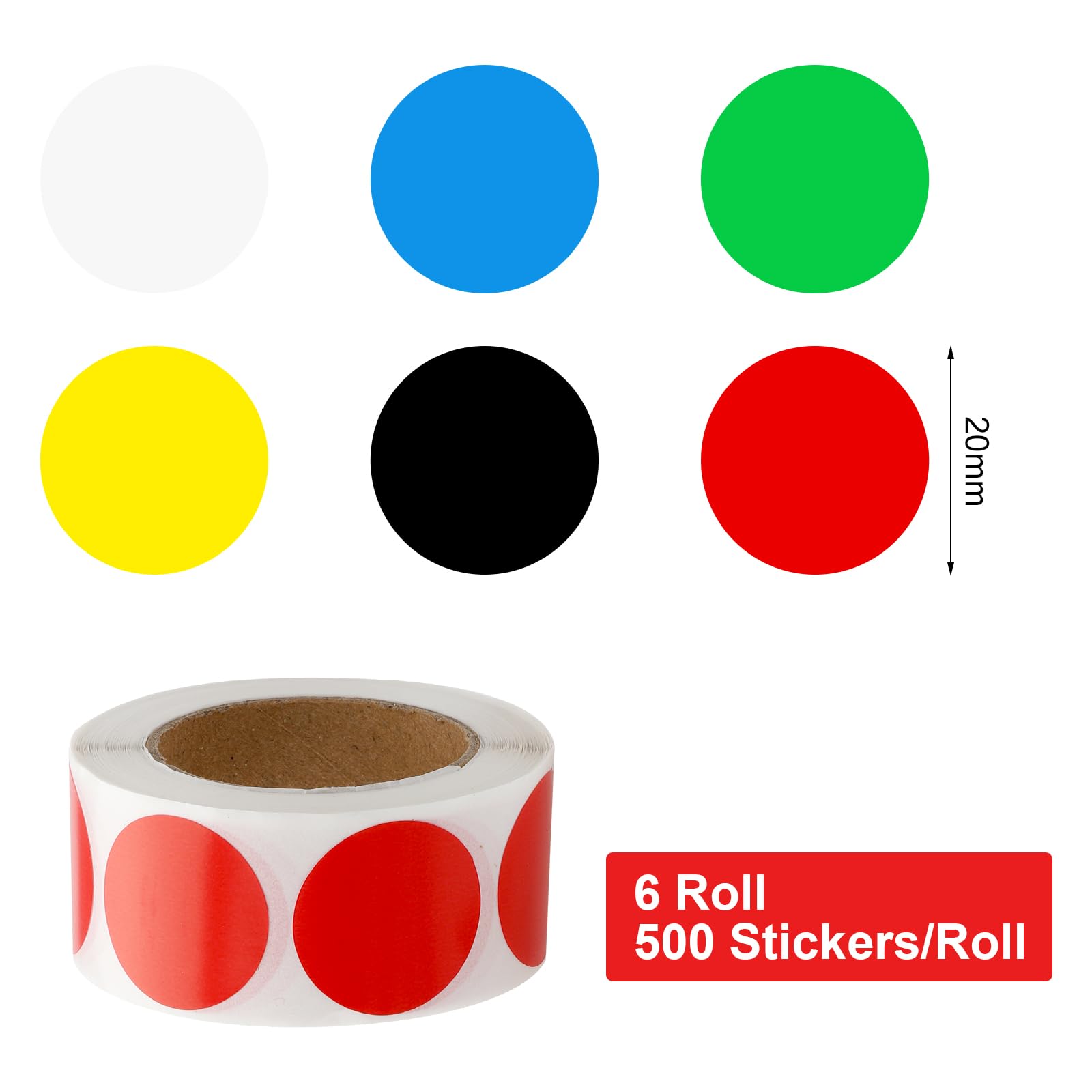 Gommettes Autocollantes Rondes Pour Alphabet, Diamètre 20 Mm