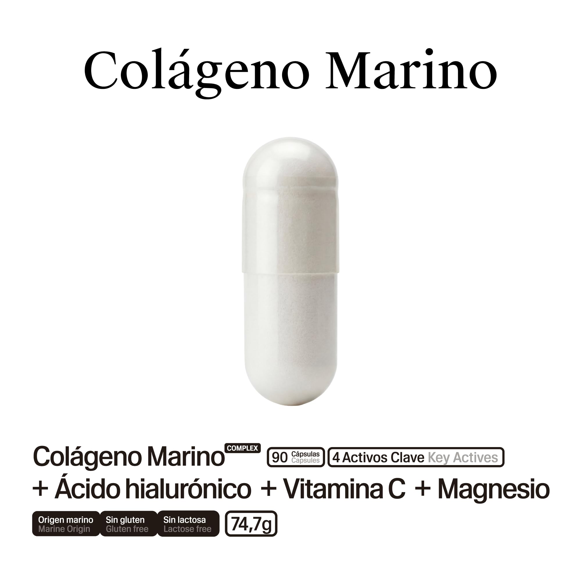 90 Cápsulas Colágeno Marino Hidrolizado COMPLEX con Ácido Hialurónico + Vitamina C + Magnesio (90 Cápsulas) — view 5
