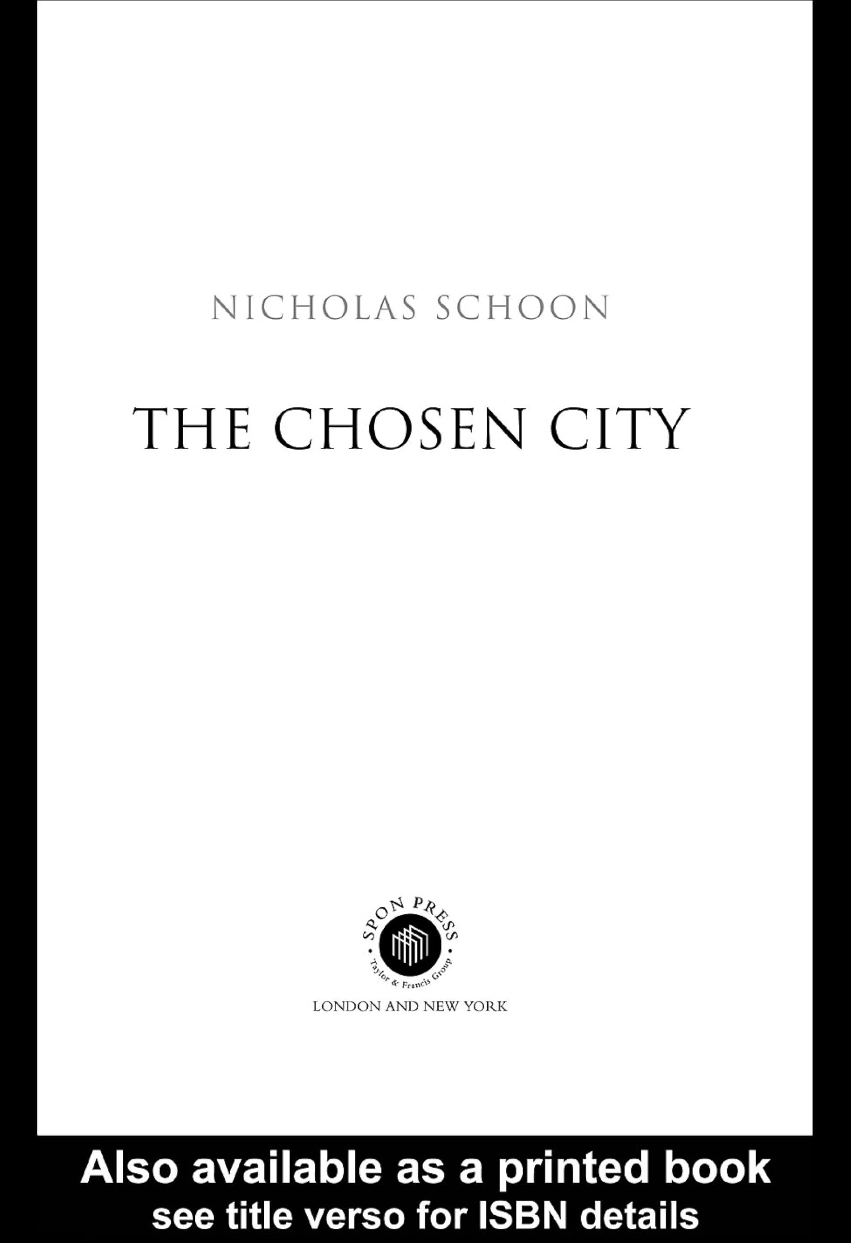 The Chosen City cadeau idéal pour passionné de littérature anglaise
