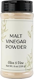 Olive & Vine Malt Vinegar Powder, Tangy Flavor, For Seasoning & Marinades, Rich Tradition, Authentic Taste, For Global Recipes (8 Ounce)