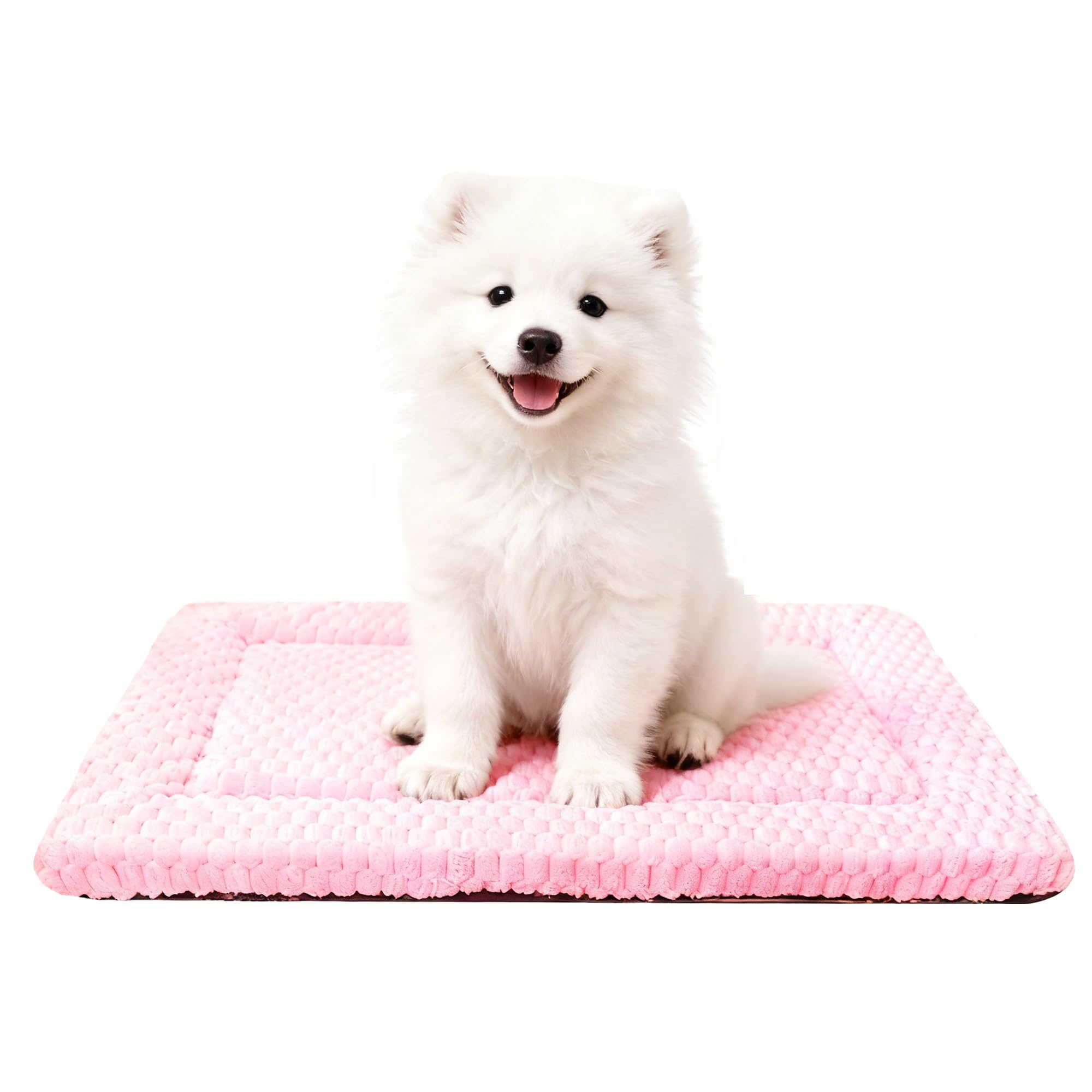 Dog Bed Mat,Reversible & Ultra Soft Kennel Pad-Machine Washable Pet Bed for Dogs & Cats-All-Weather Crate Liner for Crates,Carriers & Travel (Pink, 23" L x 17" W x 1.5" Th)