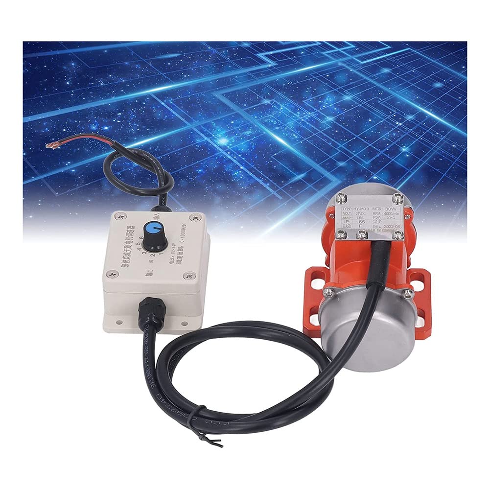 Vibratore per calcestruzzo 30W, motore vibrante elettrico 4000RPM regolatore di velocità e forza emozionante regolabile DC 24V