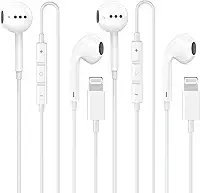 Pacote com 2 fones de ouvido com fio para iPhone/fones de ouvido com microfone integrado e controle de volume fones de ouvido com redução de Nosie compatíveis com iPhone 14 13 12 11 Pro Max XS XR X 8