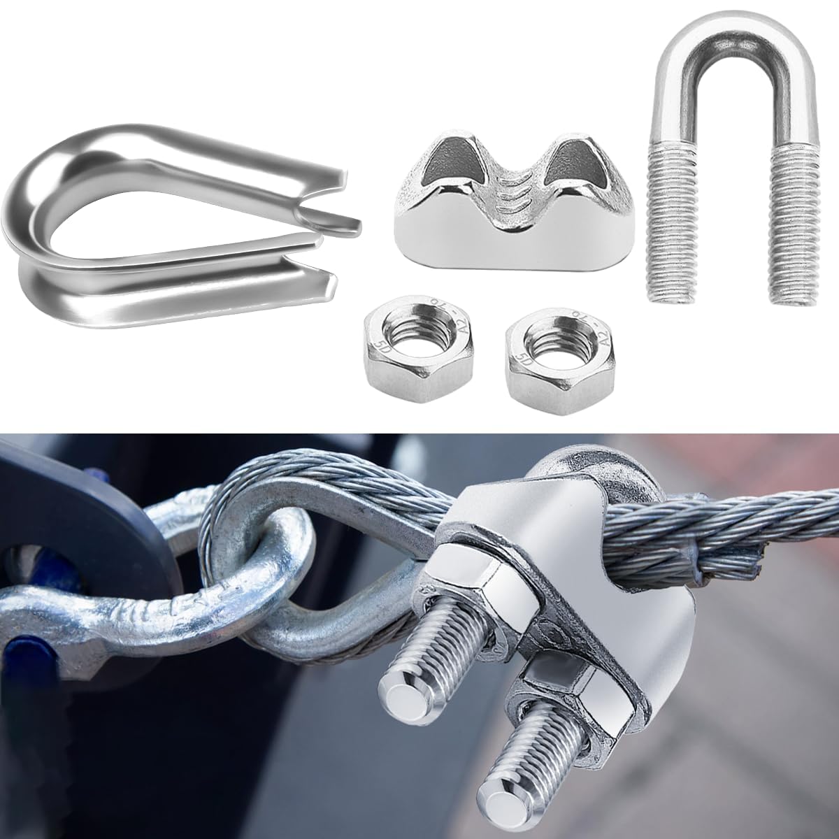 M3 Wire Rope Clips, Wire Rope Clamps, U Bolt Stainless Steel Cable Clip - View #12