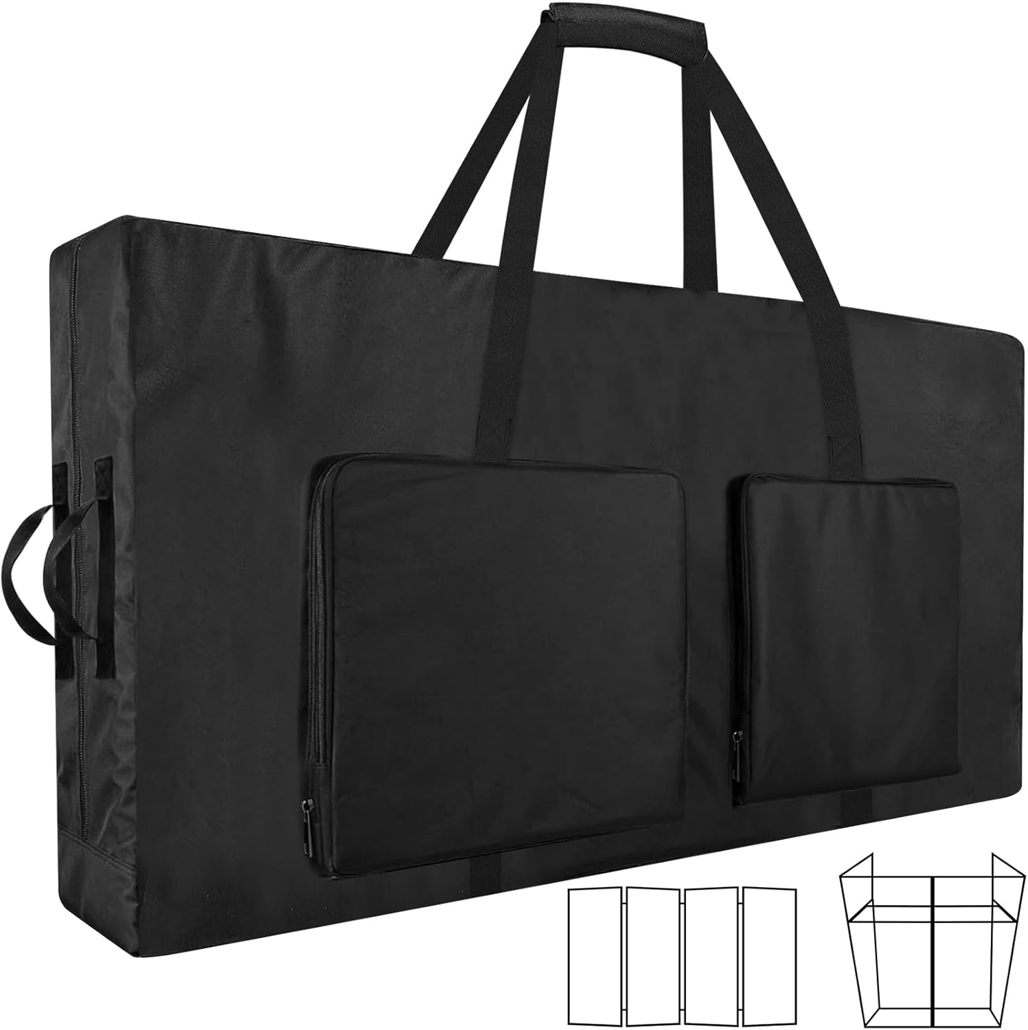 Heavy Duty DJ Facade Booth Carrying Bag，[Multiple carrying options+Large Pockets] 48"x5.5"x23.6" For Portable Dj Stand Booth Table Black (Only Bag)