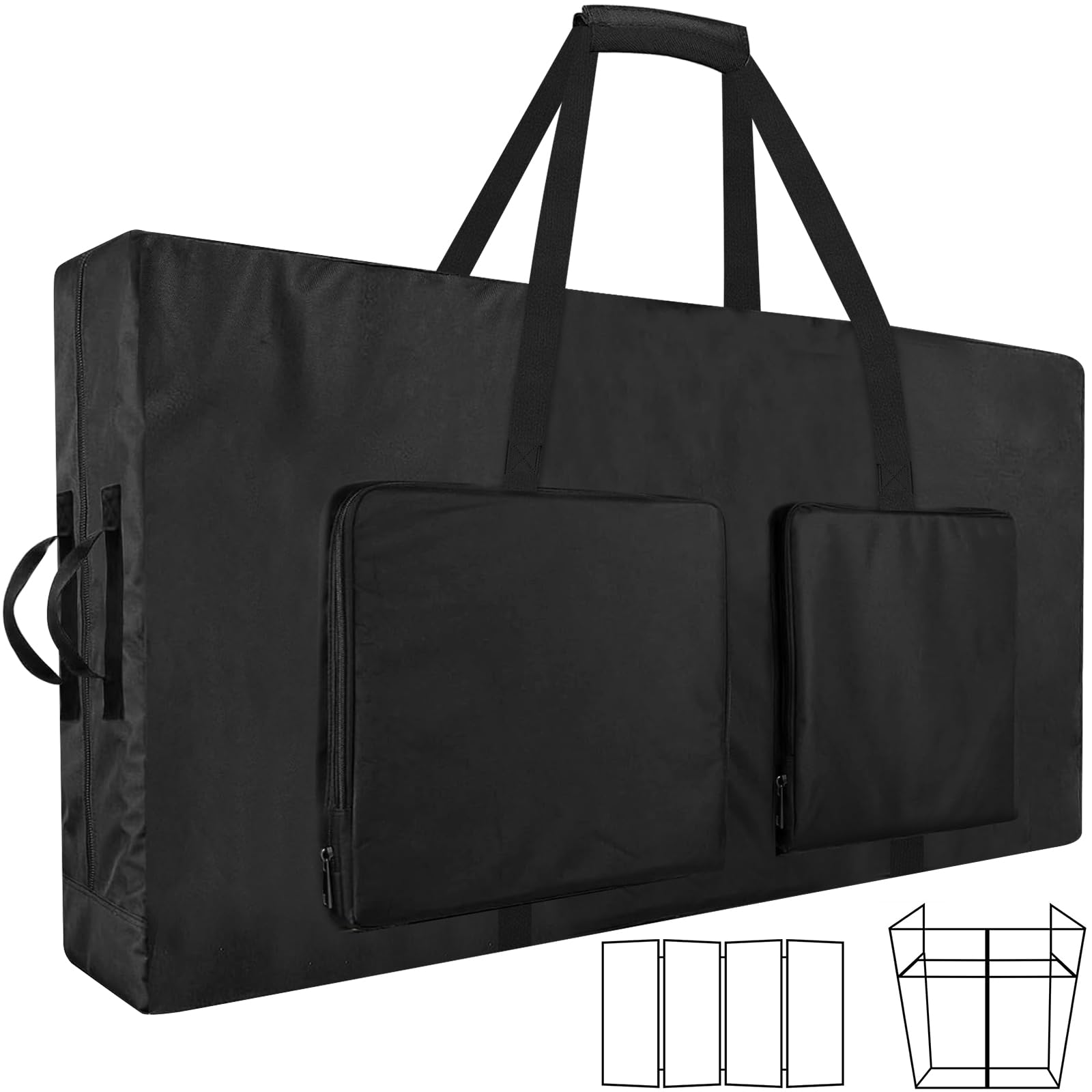 Heavy Duty DJ Facade Booth Carry Bag [opzioni di trasporto multiple+grandi tasche] 121,9 x 14 x 59,9 cm per DJ portatile stand tavolo nero (solo borsa)