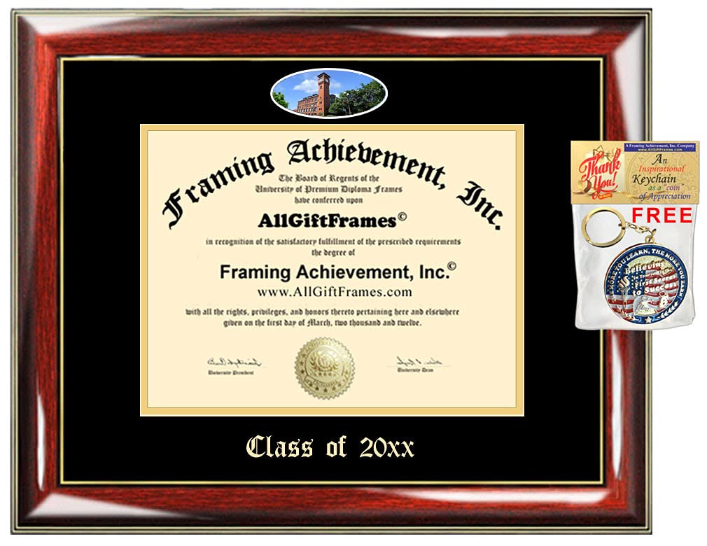 AllGiftFrames Custom Diploma Frame Embossed University of Wisconsin Stout College Best Graduation Degree Frame UW Stout Double Campus Fisheye Picture Frame Cheap Gift