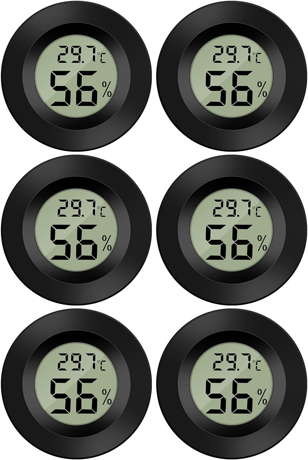 Thlevel Mini Hygrometer Thermometer Digital Temperature Humidity Meter Small Humidity Indicator LCD Digital Hydrometer for Greenhouse Babyroom 6 Pack