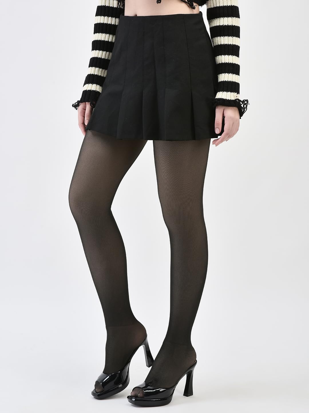 brauch Women Dual Tone Stretchable Fleece Fur Thermal Winter Warm Stockings 2
