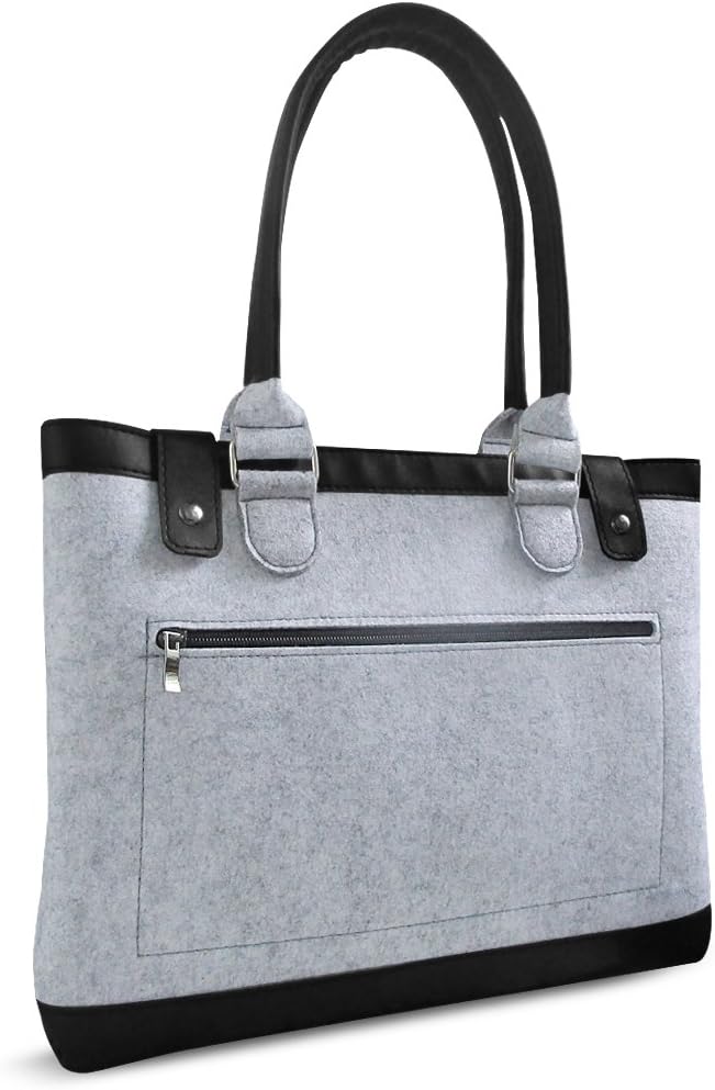 ACECOAT Felt Laptop Tote Bag Shoulder Bag Handbag Carrying Briefcase for 12.9 Inch iPad Pro / 13.3 Inch MacBook Air/Pro Retina 13" - 13.3" Ultrabook Netbook Tablet Computers - Light Gray