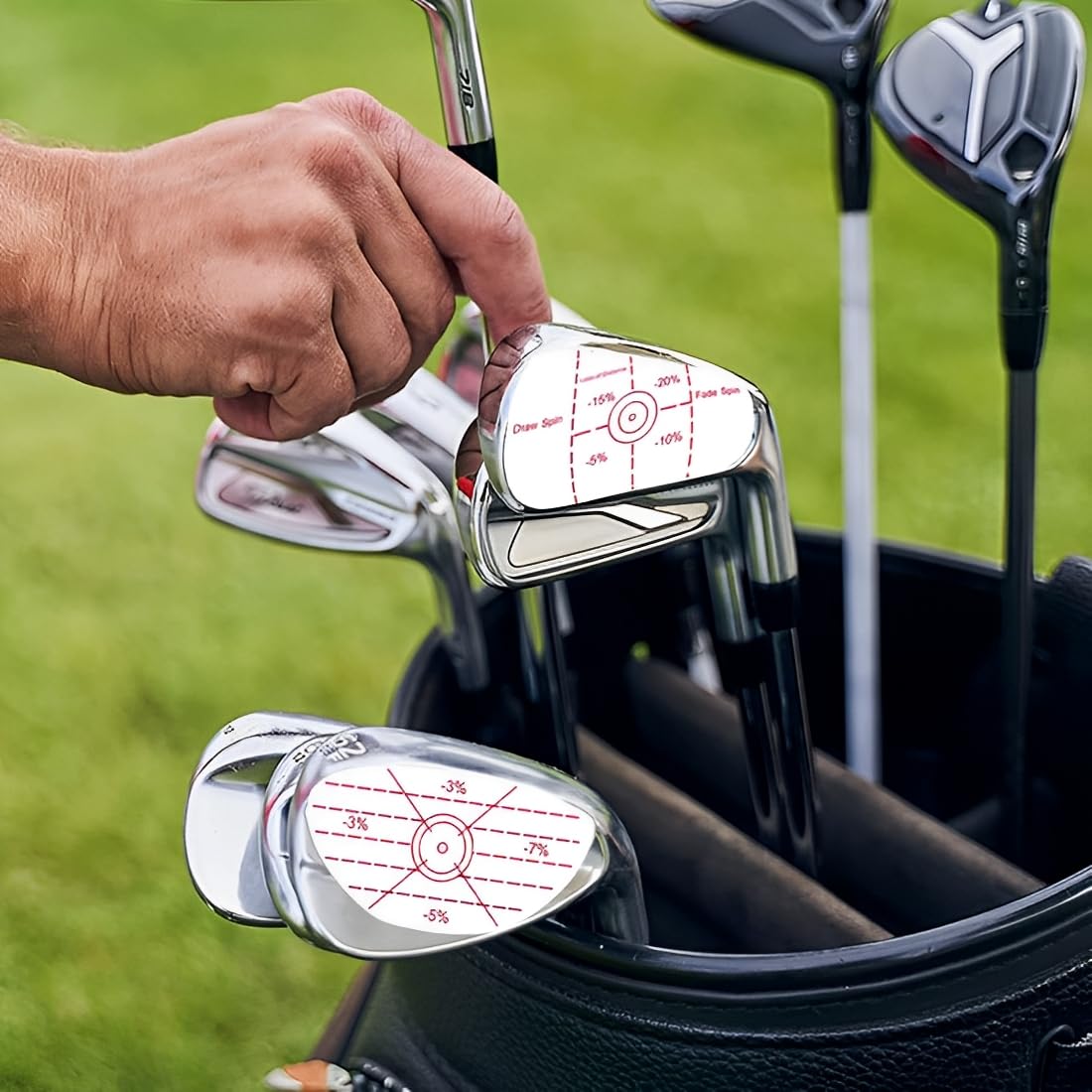 NHQZ 20 Stück Golf Impact Sticker,Golf Training Aufkleber,Golf Trainingshilfe,Golfzubehör,Wetterfestes Impact Tape für ganzjähriges Training um den Sweet Spot zu Treffen