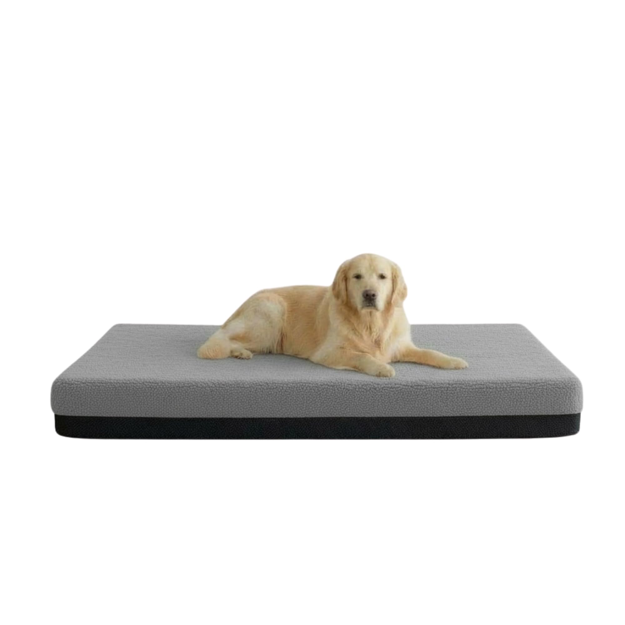 Kosiproducts Waterproof Dog Bed Mattress Non Slip Removable Washable Anti Pill Fleece Fabric Grey 120cm x 90cm x 10cm
