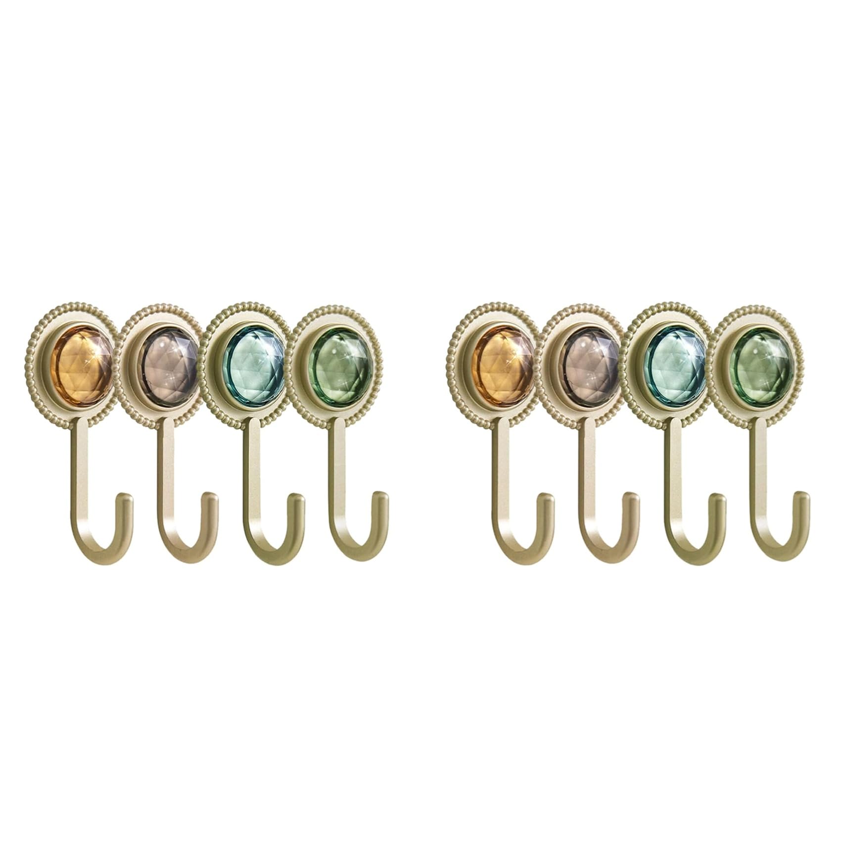Vjsujehgy Heavy Duty Adhesive Hooks, 8Pcs Wall Mount Hangers Hanging Coat Hooks Decorative Towel Hangers for Kitchen Bathroom