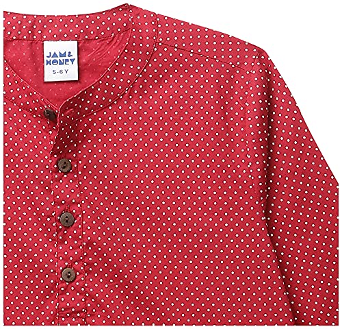 Image of Amazon Brand - Jam & Honey Cotton Boy Festive Printed Kurta And Pyjama Set Which Is Both Comfortable And Stylish