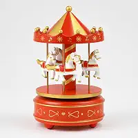 Caixinha Carrossel Musical A Corda Enfeite Decoração Para natal