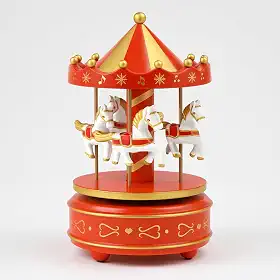 Caixinha Carrossel Musical A Corda Enfeite Decoração Para natal