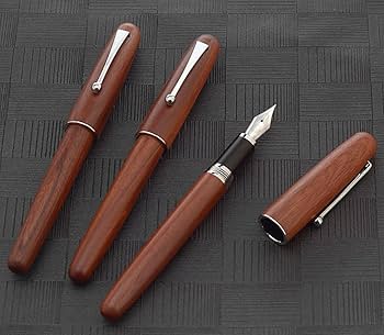 Amazon | Gullor 天然木製万年筆 ミディアムペン先 インク