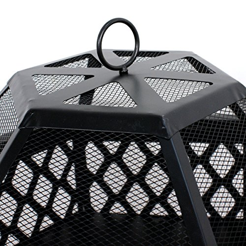 Zenstyle Hex Shaped 24 Inch Fire Pit Outdoor Oil-Rubbed Bronze Heavy Steel Firepit Hexagon Wood Burning Fireplace For Patio thumb #4