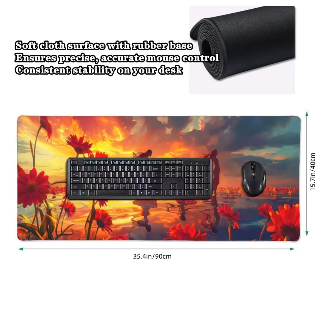 Podkładka pod mysz o wymiarach 119 x 60 cm, wodoodporna podkładka pod mysz dla kobiet tancerzy bardzo duża podkładka pod mysz, podkładka na biurko, antypoślizgowa gumowa podstawa podkładka pod mysz do