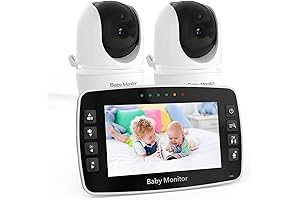 Split Screen Baby Monitor with 2 Cameras for Accurate Coverage