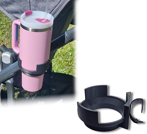 for UPPAbaby Vista Cup Holder for Stanley & for Yeti 40oz, Fit V1 V2 2015+ Stroller, LeftRight Side Drink Caddy with 3 Handle Cutouts, Secure