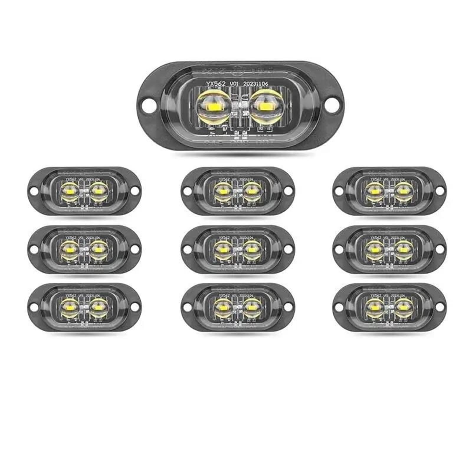 Luz Indicadora 10/20 Unidades De Luces LED De Posición Lateral Para Coche, Luz De Gálibo Para Remolques, Camiones, Caravanas Y Barcos Indicador Retrovisor(10pcs White)