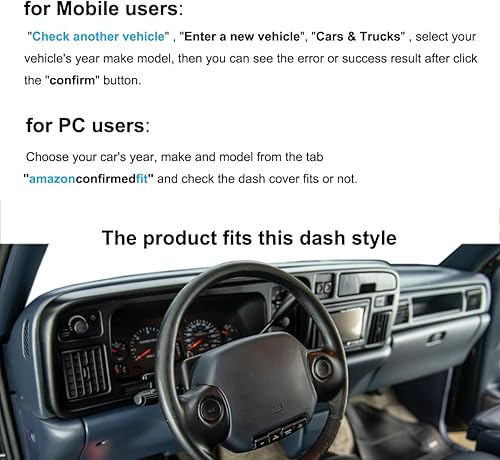 Miniatura 2 de Cubierta de salpicadero para Dodge Ram 1994 1995 1996 1997 (94-97 negro) Y45