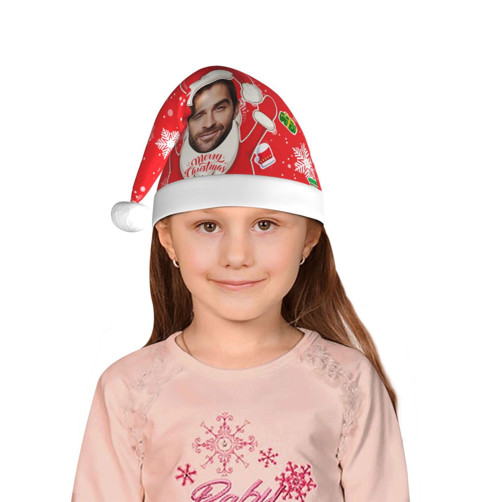 Cappello di Babbo Natale personalizzato Verde a pois iniziale Etichette