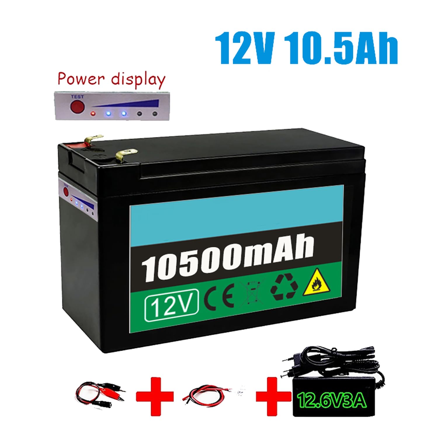 Ładowanie 12V 3.5Ah 7Ah 10.5Ah 14Ah 18Ah 20Ah 25Ah bateria litowo-jonowa zapasowa bateria do 12 woltów elektryczna zabawka samochodzik zapasowa bateria 150x96x65mm