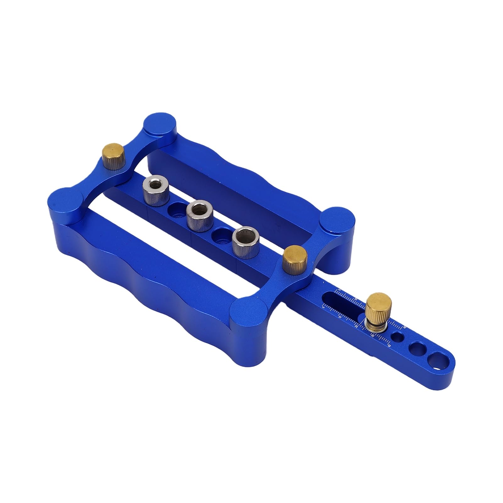 Jelquix Dowel Jig Kit, Aluminum Alloy Self Centering Doweling Jig with 6mm 8mm 10mm Drill Guide Bushings, 20mm to 65mm Adjustable for Woodworking Furniture Cabinet Assembly