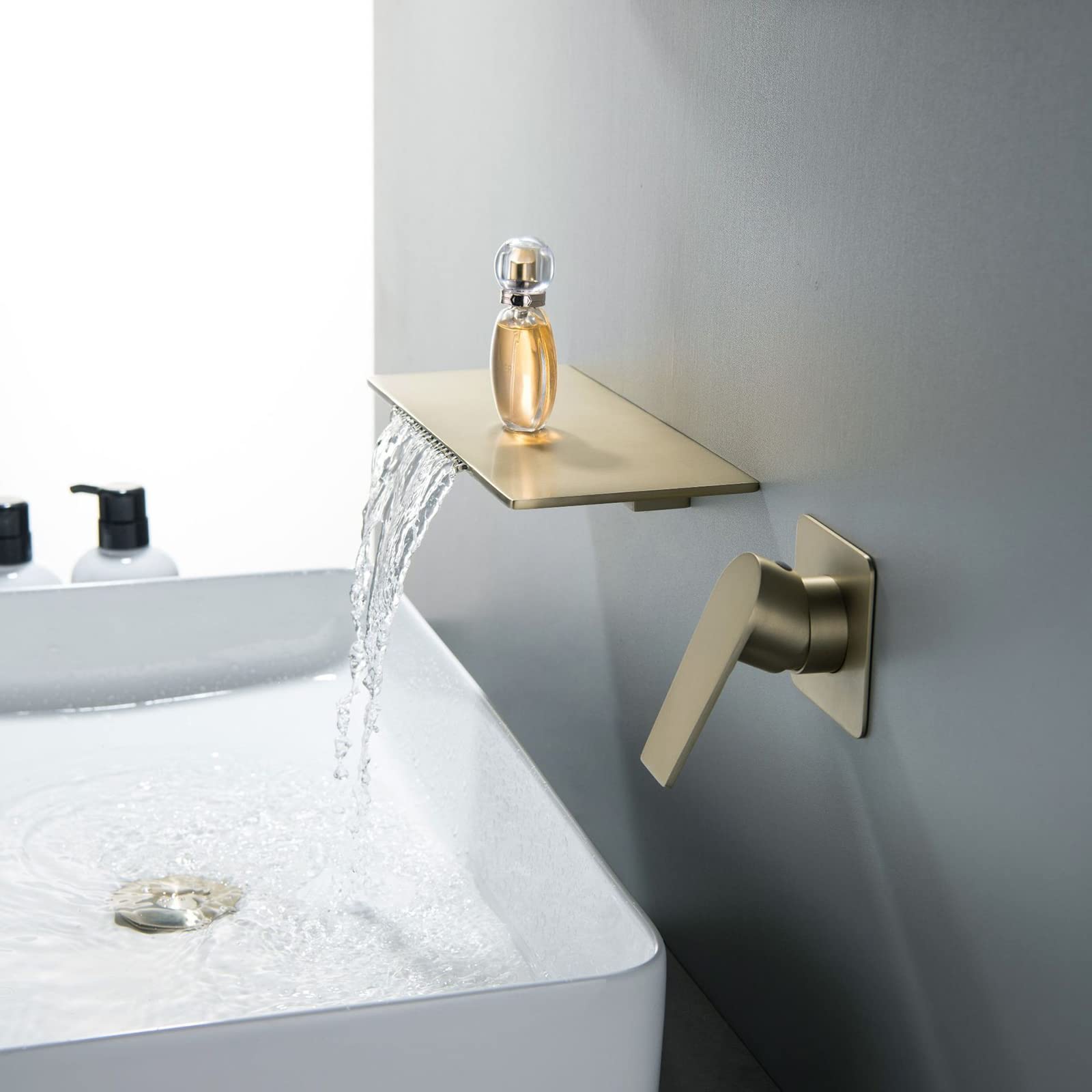Rubinetto Per Lavabo Da Bagno In Acciaio Inossidabile, Base Quadrata In Ceramica Foro Singolo Rubinetto Per Acqua Calda E Fredda Spazzolato 88853292
